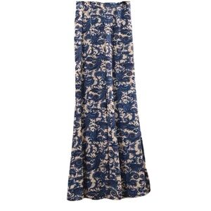 SHOW ME YOUR MUMU Ibiza Paisley Print Flowing Pants in Blue/White Size M